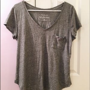Gray Abercrombie & Fitch Pocket Tee